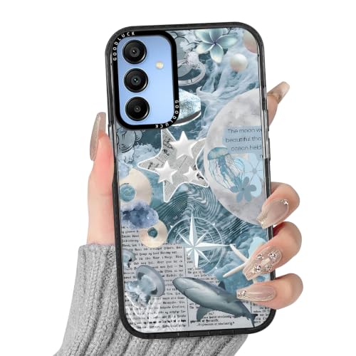 Coque Samsung A15 5G antichoc en TPU souple transparent motif requin bleu