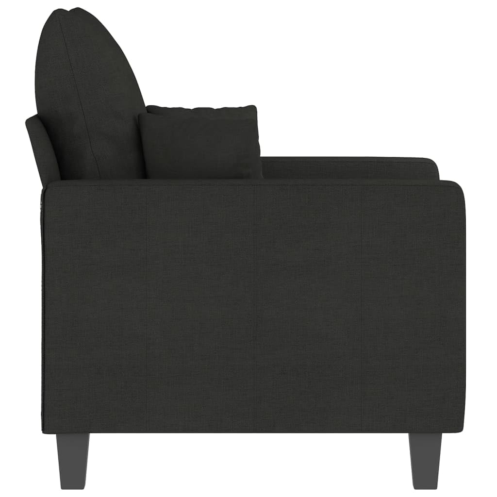 Homgoday Fotel do salonu, czarny fotel 60 cm z tkaniny, meble do salonu, krzesło, fotel relaksacyjny, fotel do sypialni