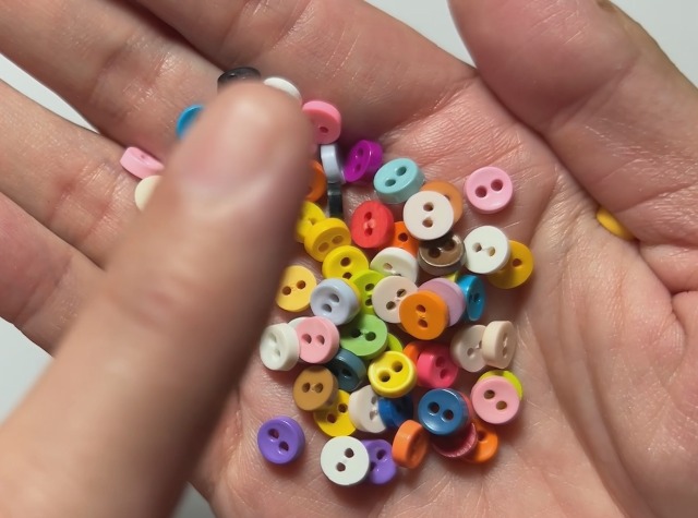 100 Pcs Tiny Button, Micro Button 2hole Size 6 Mm Assorted Color