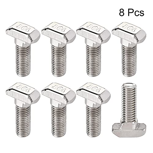 Image of uxcell M8x25mm T-Slot Drop-in Stud Sliding Bolt Screw Carbon Steel for 40 Series Aluminum Profile 8pcs