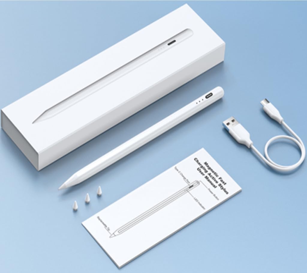 MEKO Penna iPad 2018-2025 13 Minuti Ricarica Rapida Pencil con Rifiuto Palmo, Penna per iPad 6-11ª, Air 3-5ª, Pro 11"-12.9" M4
