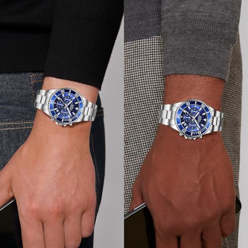 BIDEN Herren Analog Quarz Uhr mit Edelstahl Armband BIDEN-0163 – Bild 6