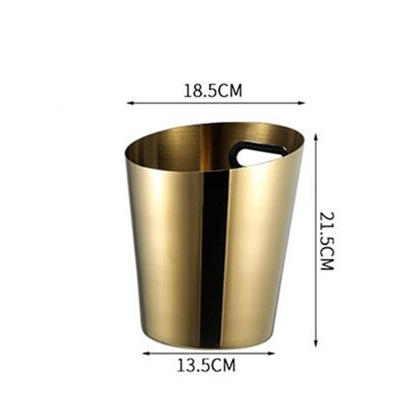 Cubo de Hielo para Bar en casa Cubo de Hielo Acero Inoxidable con Boca en ángulo Gran Capacidad Enfriador de Bebidas y Vino(Gold)