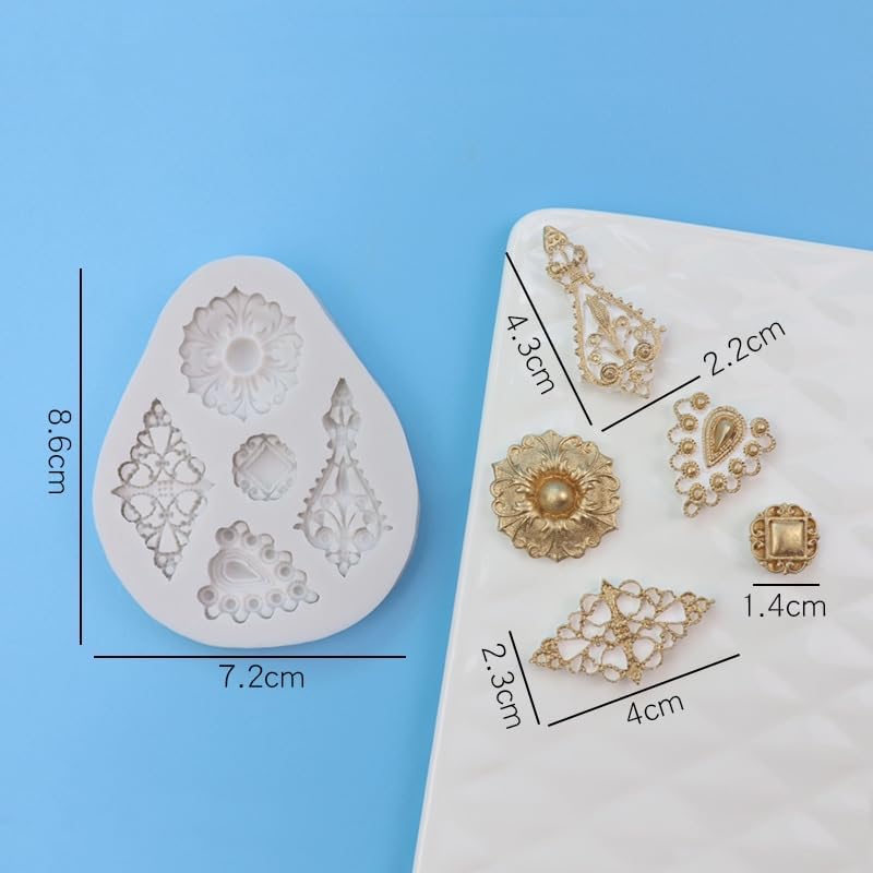 Miniatura 3 de Anyana Moldes para hornear de diamante, mini broche de joyería, moldes de silicona para fondant, cabujón, herramientas de decoración de pasteles,