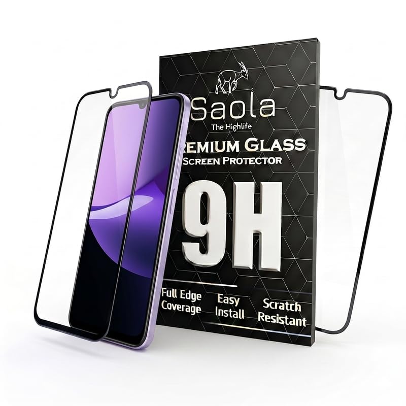 Image of Saola HD Clear Tempered Glass for Redmi 15C 5g | High Strength 9H Protection, Smooth Touch, Full Coverage Screen Guard, 2-Step Installation Kit | Quick & Easy Application (Pack of 2)