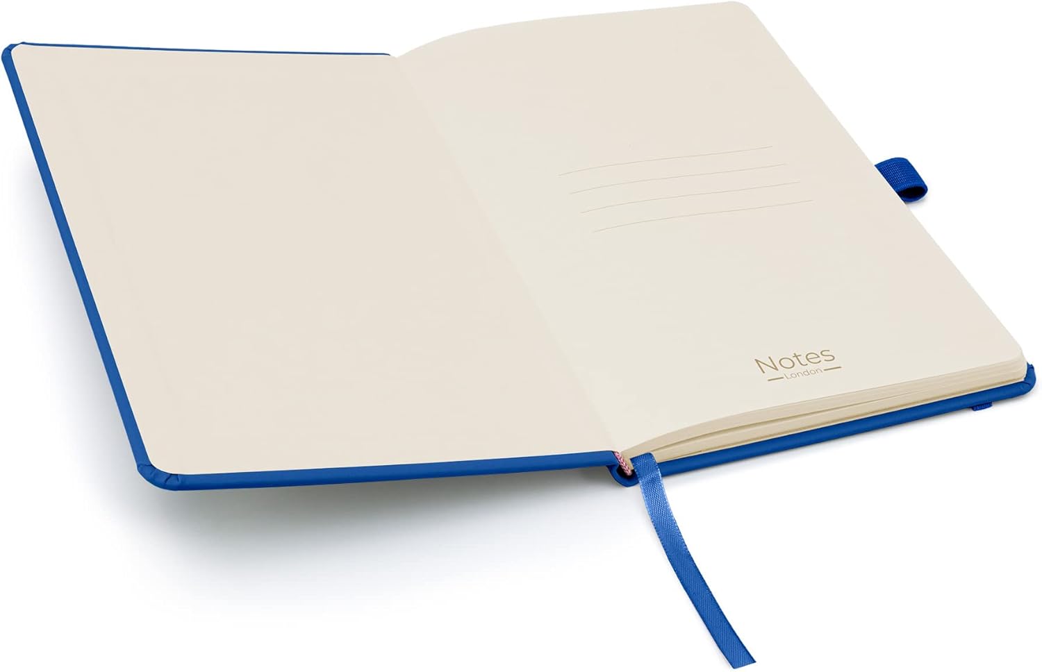 Notes London Eco A5 Notebook with Lined Pages, Pen Loop, Ribbon, Date Marks and Paper Pocket, Medium Hardback Journal, Note - Image 4