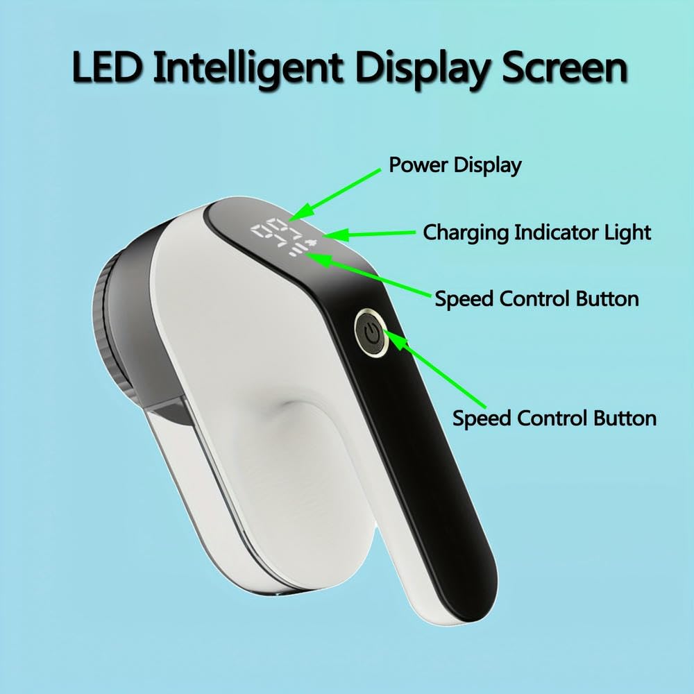 SYJYM - Quitapelusas eléctrico Recargable para Ropa, sofás y suéteres, con Pantalla LED, portátil