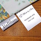 Custom Text Logo Personalized Sewing Hanging Satin Ribbon Labels Folding Name tag Washable wash Care Label (A (1.2