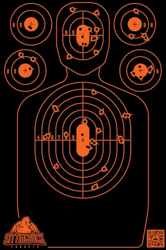 Silhouette Reactive Shooting Target | 12x18 Inch Premium Reactive Targets | Sitting Duck Targets (5 Targets)
