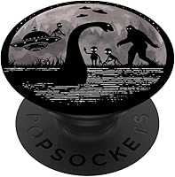 Vista 1 de Bigfoot Loch Ness Monster Nessie Sasquatch Ufo Funny Aliens PopSockets Swappable PopGrip