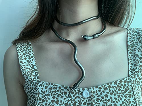 LAKIYOYO Bendable Snake Bracelet for Women Adjustable Punk Snake Choker - Flexible Multi-Purpose Medusa Necklace Hollween Jewelry2