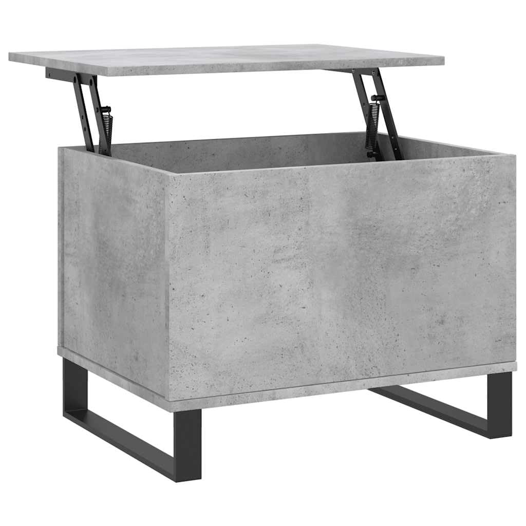 vidaXL Mesa de Centro Madera contrachapada Gris hormigón 60x44,5x45 cm