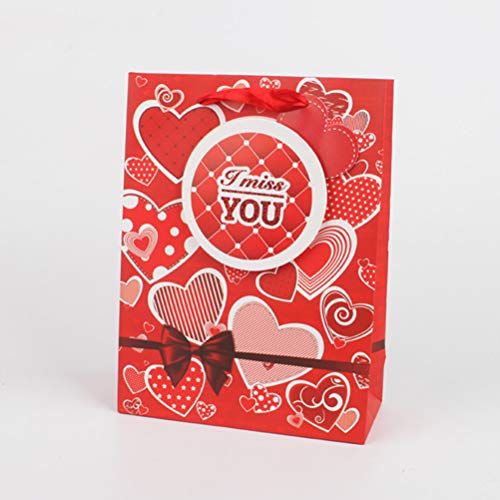 Amosfun 4 peças de sacos de papel com amor no coração Bolsa prática de armazenamento portátil Bolsa