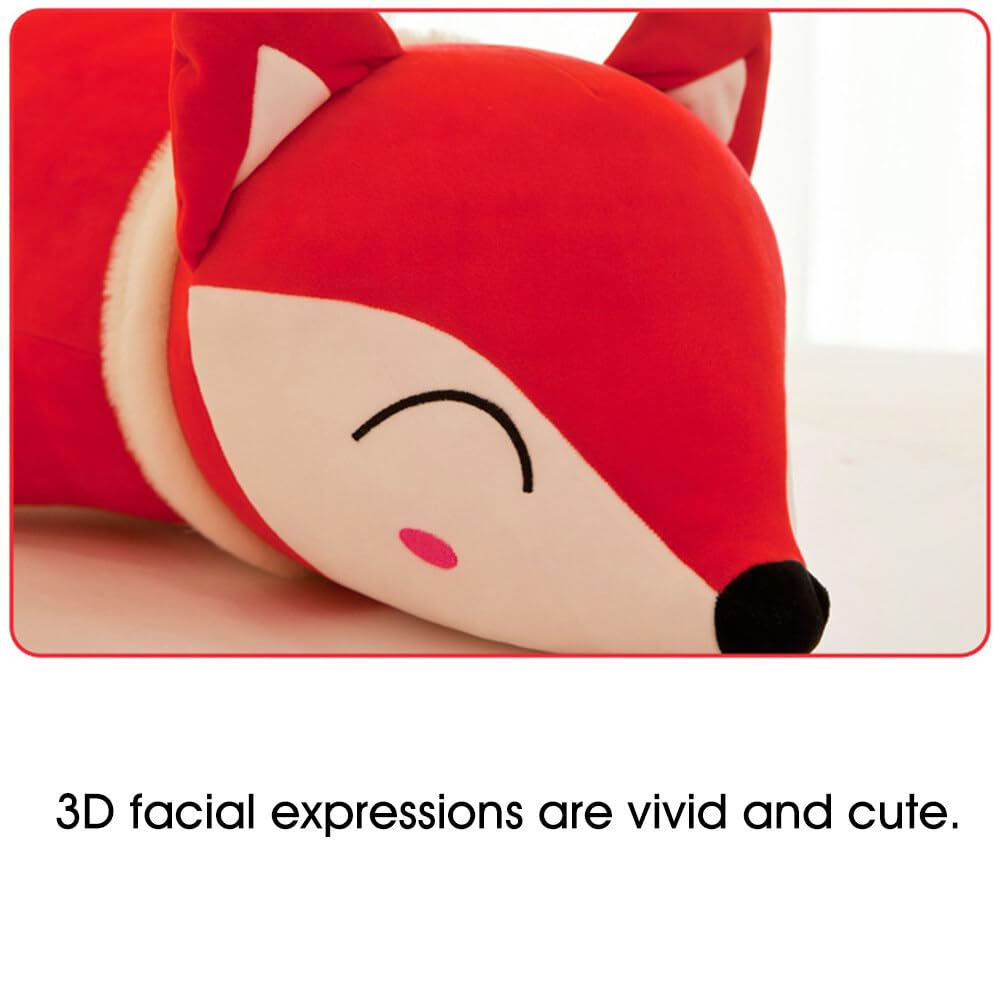 Fuchs Knuffeldier, liggend vos, gevuld pluche kussen, schattige vos, knuffeldier, pluche pop, Kawaii omarmingskussen, dier, knuffeldier, decoratief kussen voor meisjes en jongens