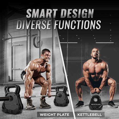 Yes4All 50lbs - Single Olympic Weight Plate & Kettlebell Combination,Upgraded Bell Plate, Multifunctional Kettlebell Plate Set for Advanced Training by Yes4All - Image 6