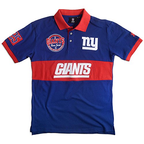 Polo de algodón Klew NFL Wordmark de manga corta transpirable para hombre 1
