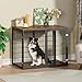 GOWE 47'' Dog Crate Dog Cage Furniture with 3 Doors,for Large & Medium Dogs.Rustic Brown