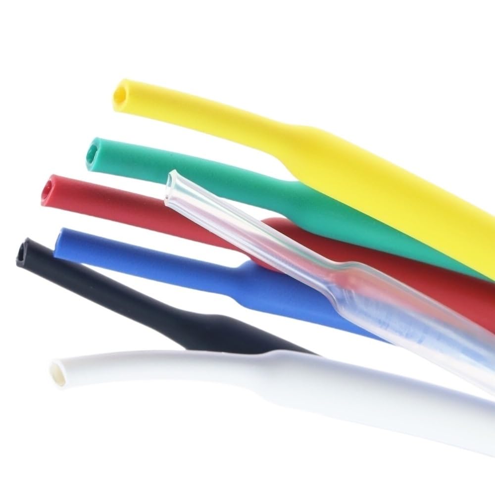 1 guaina for cavi rivestita di adesivo, rapporto di restringimento 3:1, guaina termorestringente for protezione cavi(Yellow,25.4mm,200m)