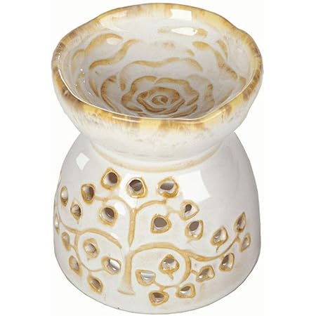 Amazon アロマポット 陶器 アロマ炉 香炉 セラミック アロマキャンドルホルダー アロマバーナー アロマセラピー キャンドルディフューザー 茶 香炉 アロマ炉 中空の彫刻工芸 消臭と癒し おしゃれ 置物 室内 寝室装飾 Zycherishve アロマディフューザー アロマバーナー