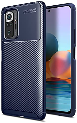 MOONCASE Case for Xiaomi Mi 11, Carbon Fiber Texture Design Back Cover Flexible Soft TPU Shockproof Slim Lightweight Case for Xiaomi Mi 11 - Blue