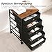 HOOBRO 5-Drawer Chest, Office File Cabinet with Drawers, Rolling Printer Stand, Filing Cabinet for Living Room, Home Office, Nonwovens Drawer, Easy Assembly, Black BFK50WJ01