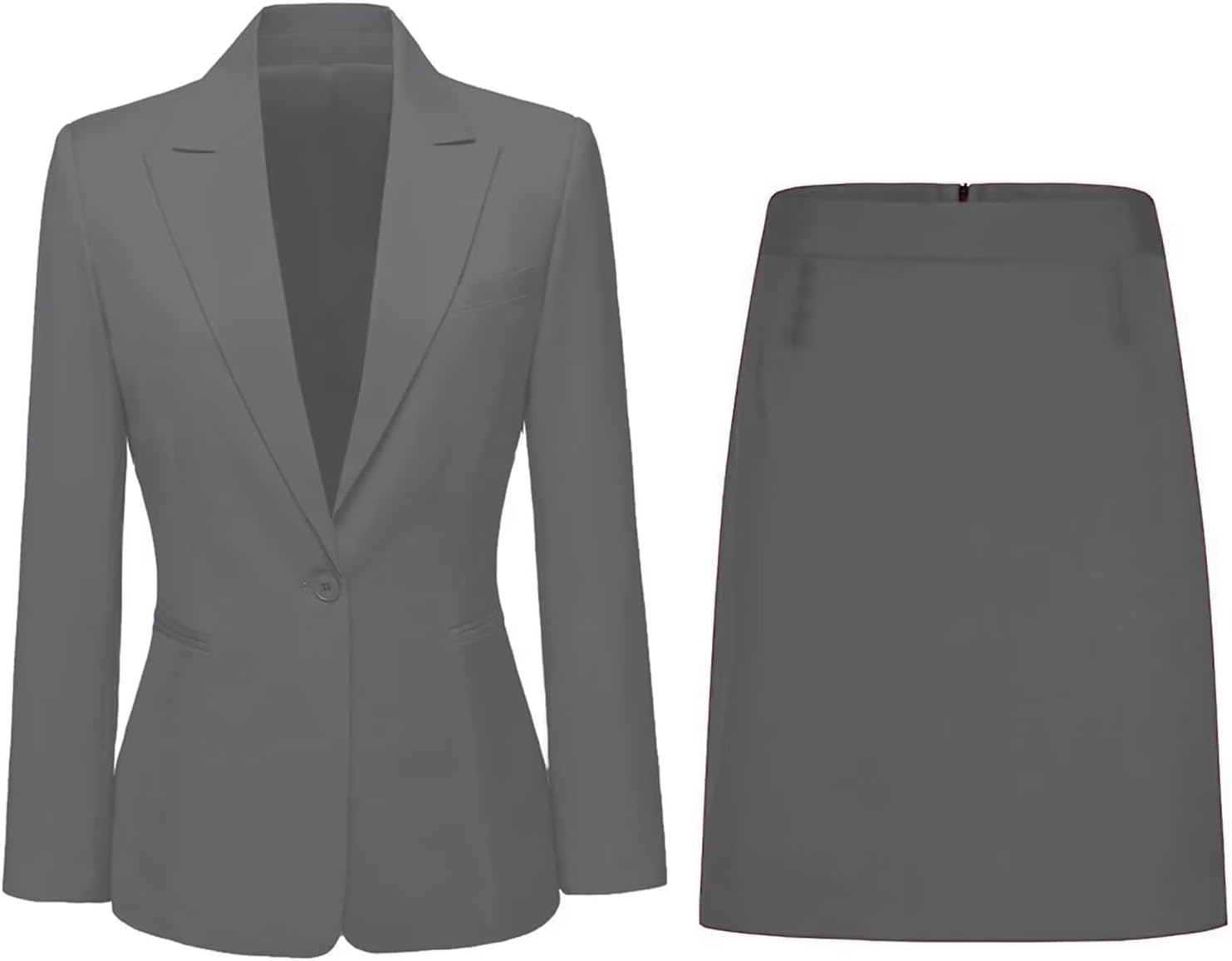2 Pieces Skirt Suits for Women One Button Suits for Work Professional Formal Office Business Jacket Skirt Suit Set