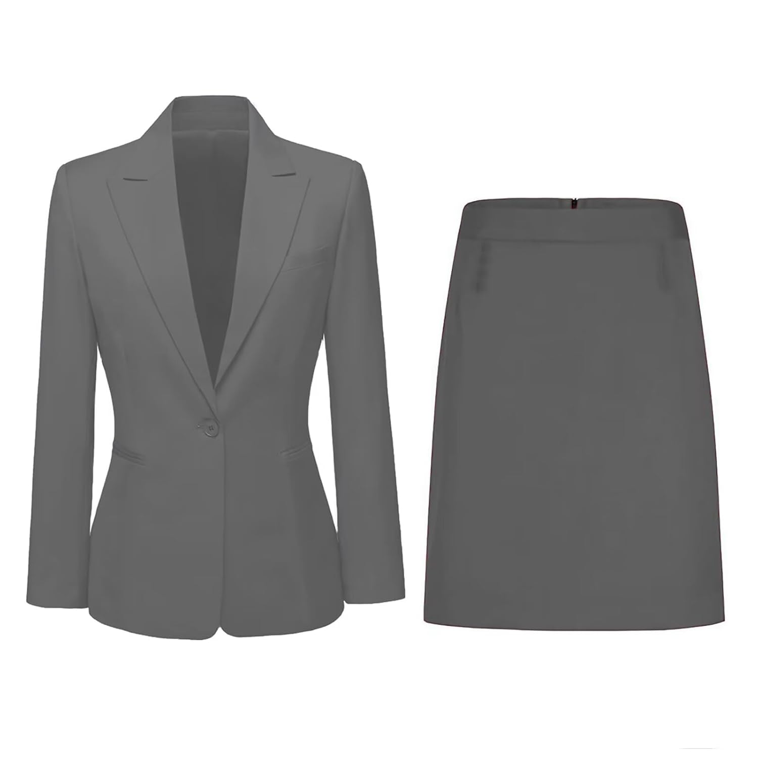 2 Pieces Skirt Suits for Women One Button Suits for Work Professional Formal Office Business Jacket Skirt Suit