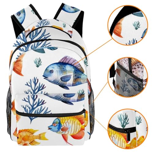 Sac à dos poisson coloré multicolore pour filles et garçons
