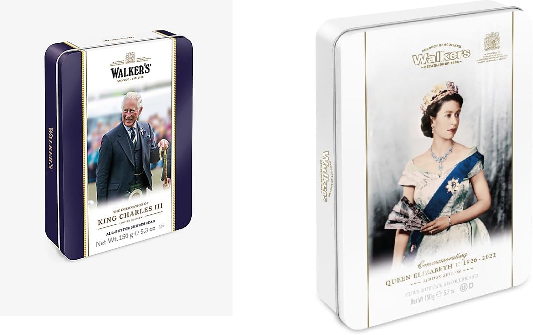 Walkers Pure Butter Shortbread King Charles III 150g & Queen Elizabeth
