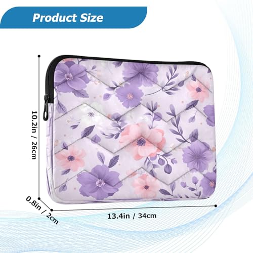 Funda para Laptop 13-14 pulgadas con flores rosa y morado miniatura 3