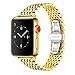 Juntan Mesh Stainless Steel Watch Band Gold Compatible for Apple Watch 49mm 45mm 44mm 42mm Metal Watch Bracelet Replacement Women Men Compatible with iWatch Series 8 7 6 5 4 3 2 1 SE