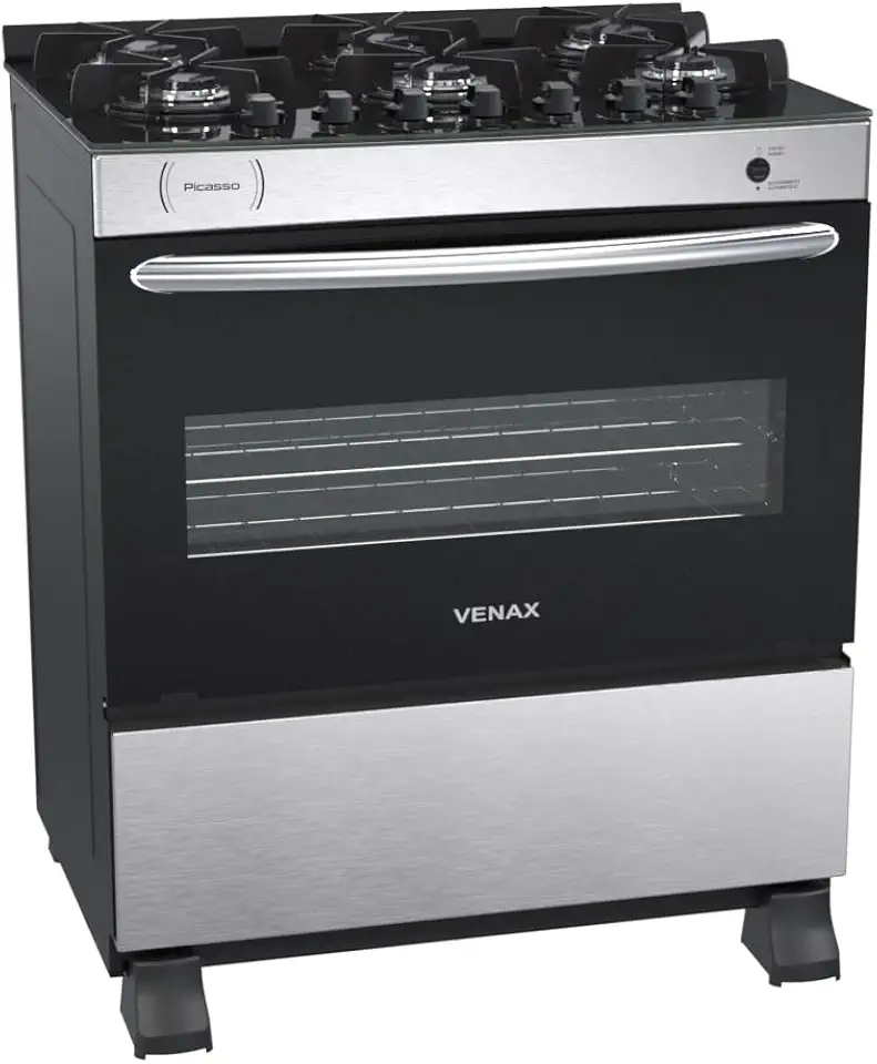 FOGAO A GAS PICASSO VITREO 6 Q INOX GÁS GLP