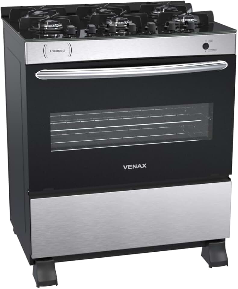 FOGAO A GAS PICASSO VITREO 6 Q INOX GÁS GLP