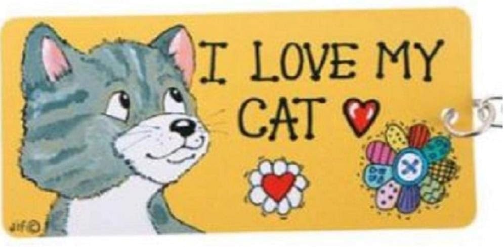 I love My Cat PVC Keyring Keychain