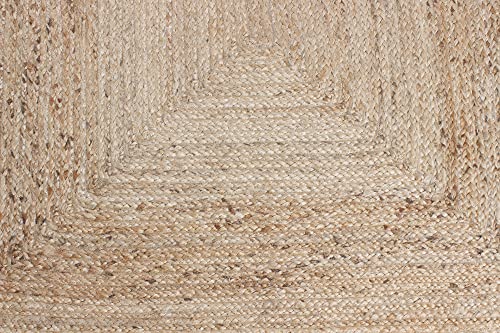 Tapis tressé main en jute 150x210 cm pour salon et jardin - 6