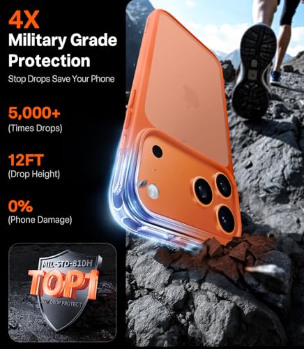 Image of TORRAS Shockproof Case for iPhone 17 Pro, 12FT Drop Protection, Orange