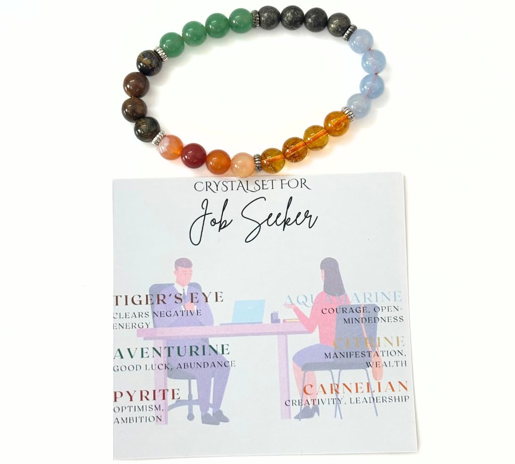Gemaltic Healing Crystals Gemstone Sets - Perfect Gifts for Enhanced Wellbeing (Job Seeker Crystal Set)-picture-57