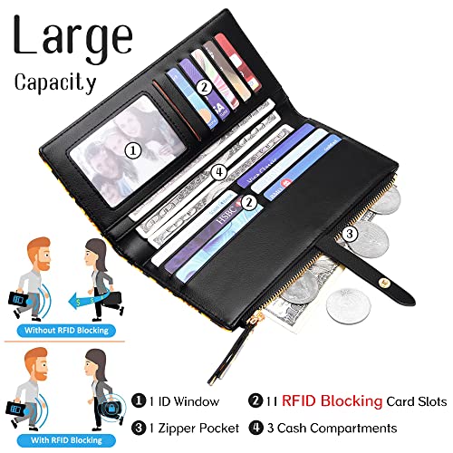 ZRTARY Wallets for Women Slim Bifold Card Holder Organizer Wallet with Zipper Coin Pocket3