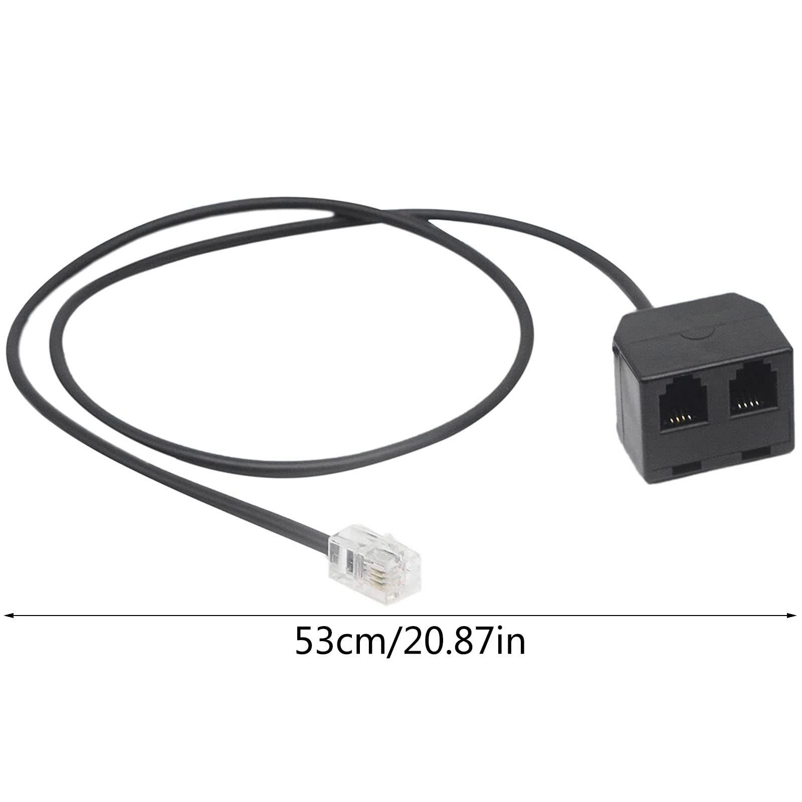 Yuly Black 4P4C RJ9 Extension Cable Male to Female Converter Adapter Extender Extension Cable for Telephone Splitter Rj9 Male to Female Adapter