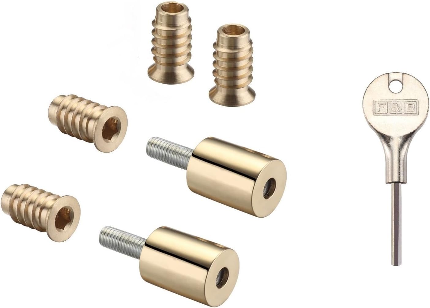 FB319 Sash Window Stop Restrictor for Child Safety and Security - Comes With Key Included (Polished Brass)