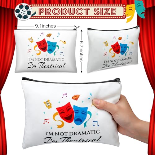 Reginary 6 Pcs Theatre Makeup Bags Musical Theater Gifts for Women Theatre Zipper Cosmetic Bag Broadway Gifts for Drama Theater Actors and Lovers2