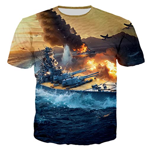 T-shirt Harajuku imprimé 3D col rond surdimensionné à motif graphique hip-hop Yj3 L