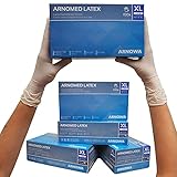ARNOMED Latex Einmalhandschuhe XL, weiß, puderfrei, 100 Stück/Box, Einweghandschuhe, Handschuhe Einweg, Latexhandschuhe in Gr. XS, S, M, L & XL verfügbar