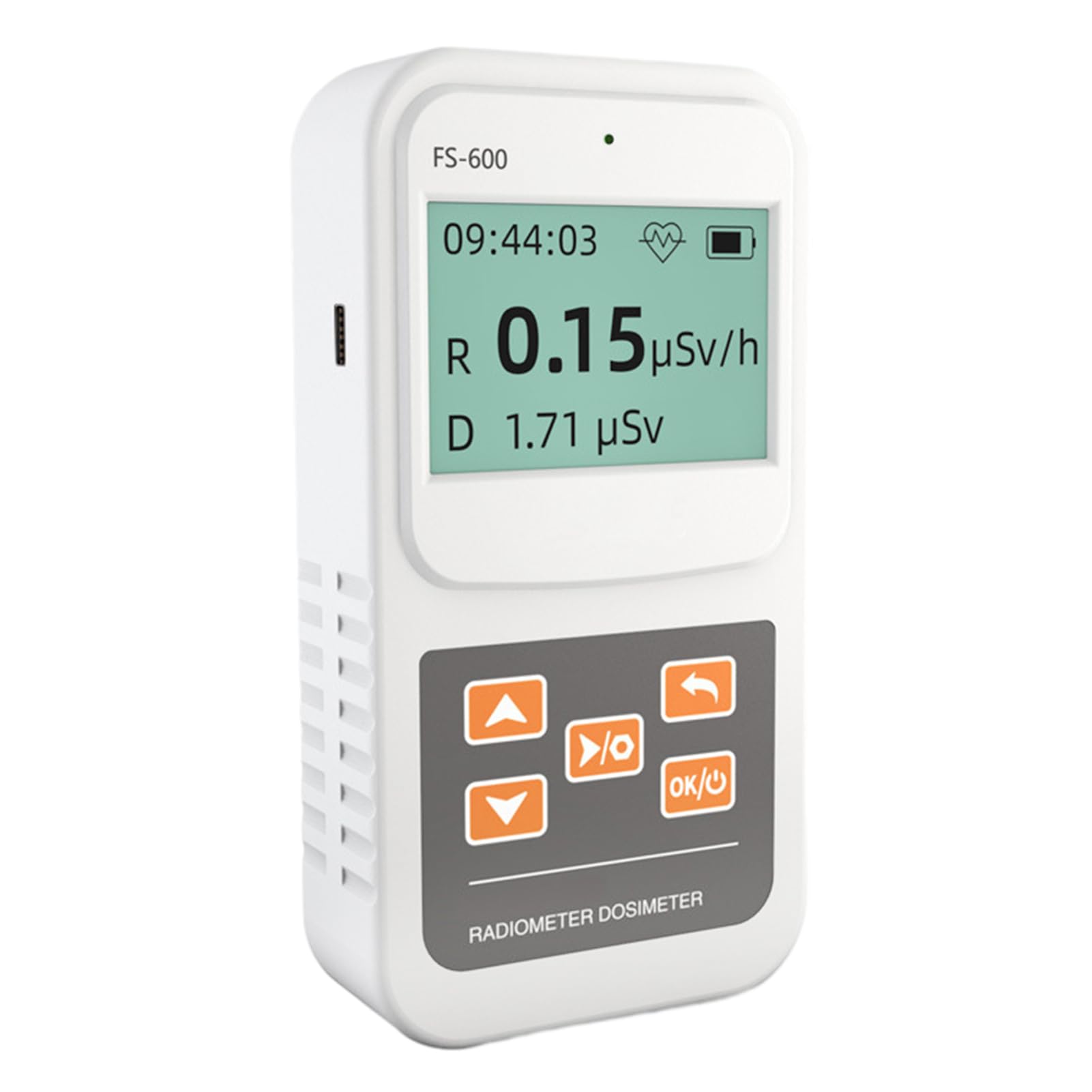 Detector de radiación, dosímetro personal, contador portátil, detector de radiación, FS-600 USB, probador de radiación de mano, dosímetro de mármol, blanco