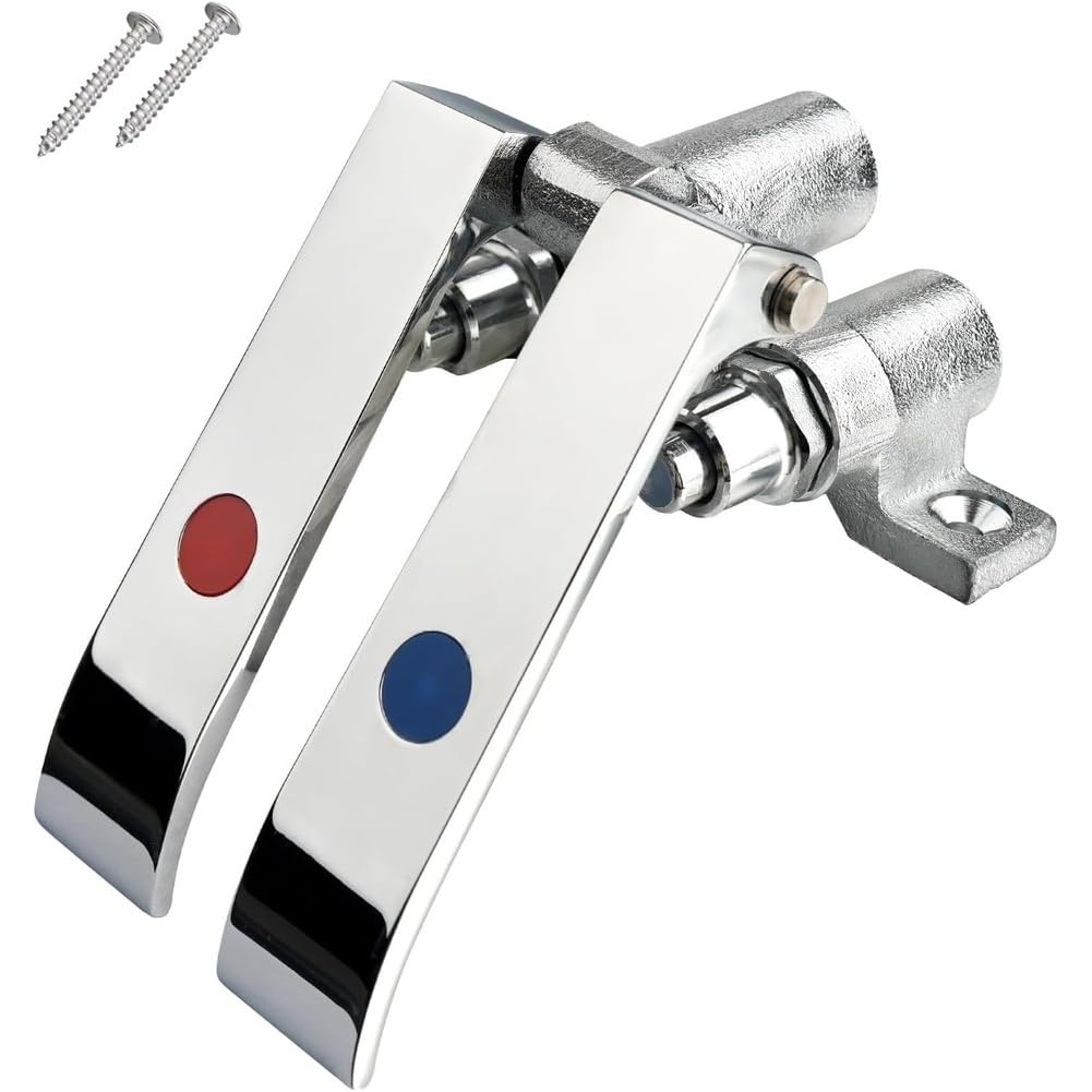 Aundhegrtt As Shown Foot Operated Faucet Valve Double Knee Control Hands-Free Non-Contact Sink Pedal For Chospitals, Labs