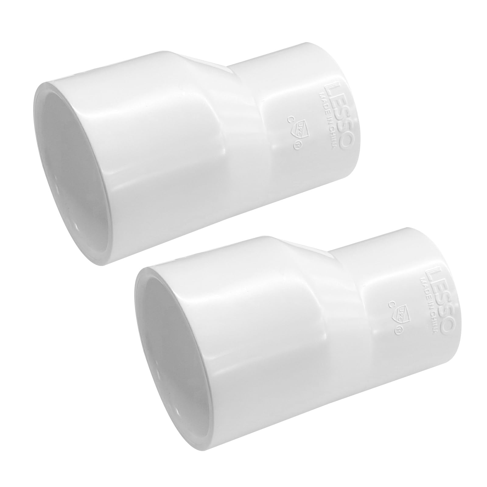 Reductor excéntrico de PVC de 2-1/2 a 2 pulgadas para tubería blanca de fontanería