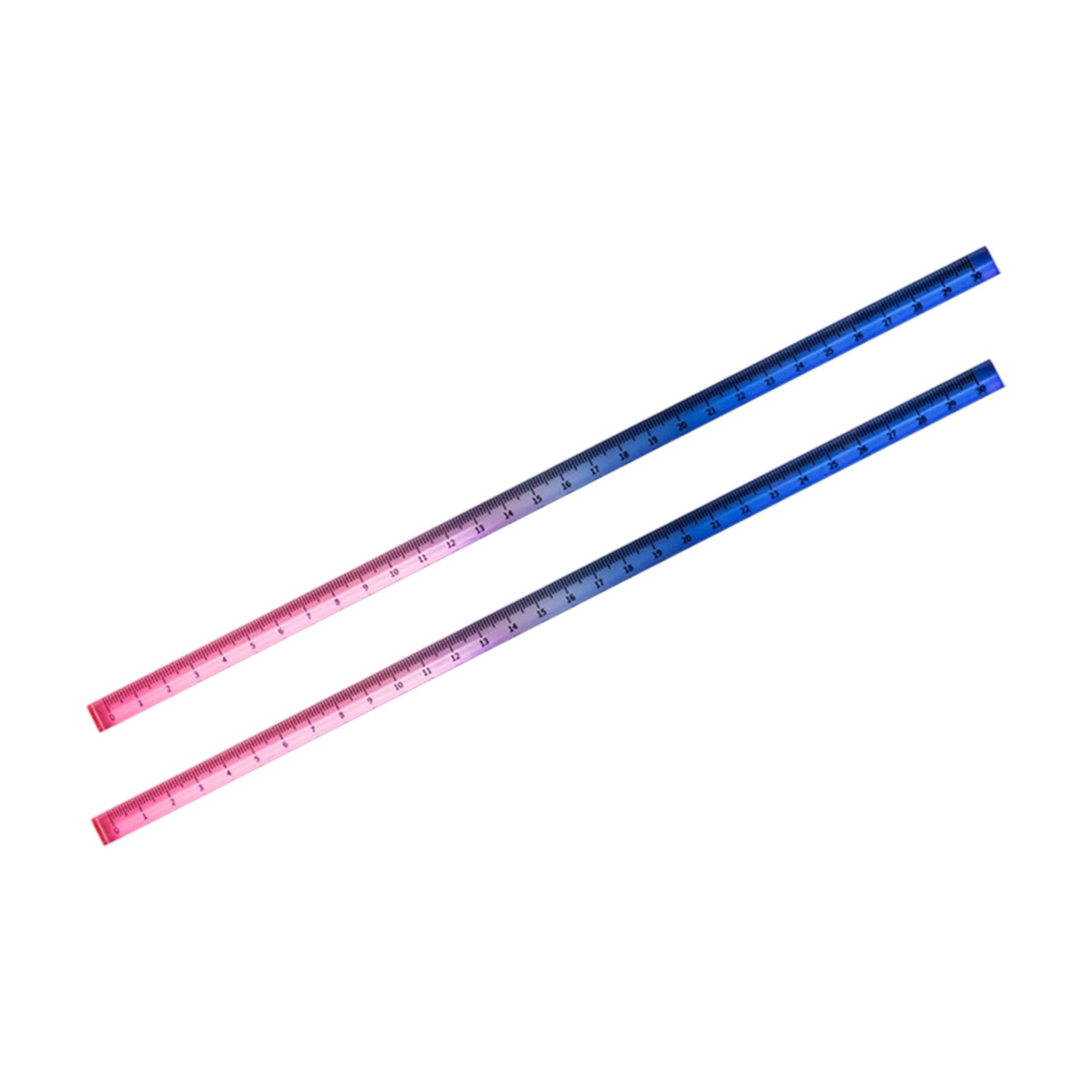 Osniyaw Gradient Baolanfen 2Pcs Acrylic Clear Ruler, Colorful Straight Shatterproof Ruler Measuring Rulers School Offices Teaching Rulers Set