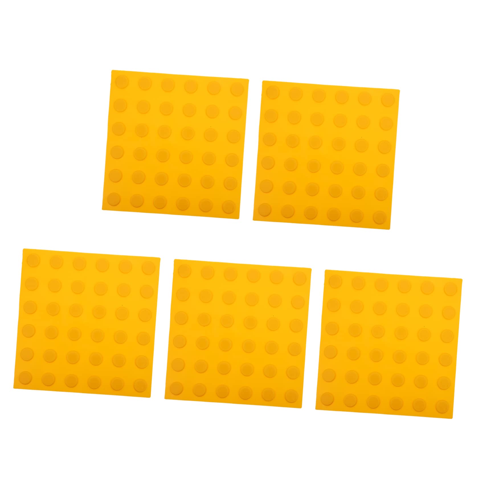Safigle 5pcs FloorTiles Blind Stickers Outdoor Floor Tiles Interior Window Shutters Paving Stones Round Bump Pvc Yellow Floor Brick Blind Road Supply Road Decoration Indoor