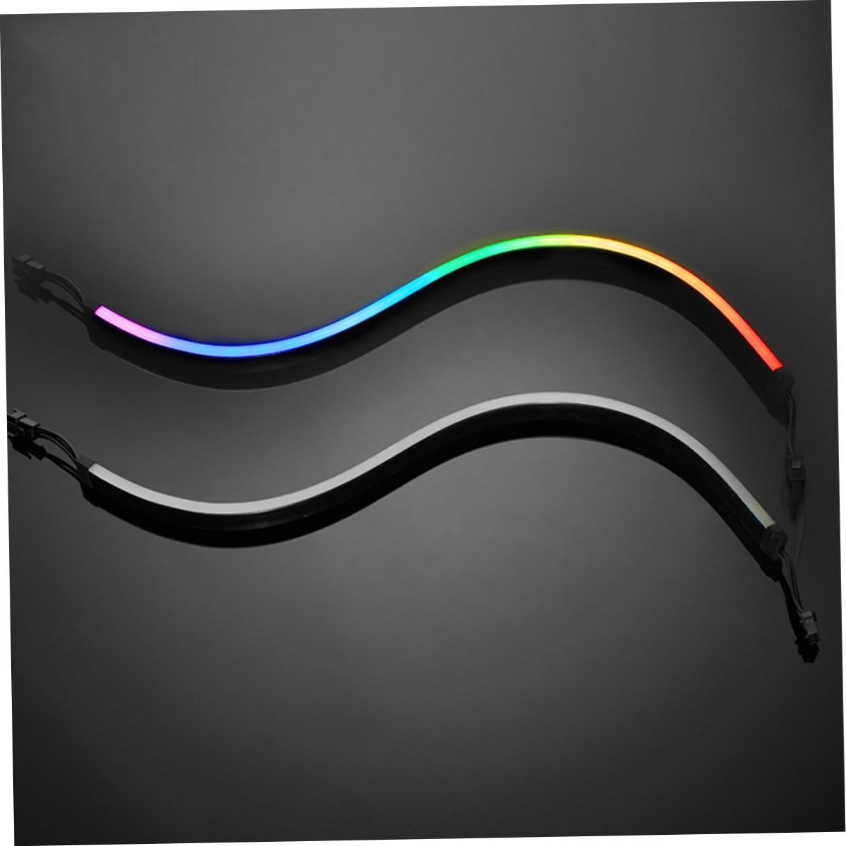 WOONEKY 2 Pièces Barre Lumineuse LED Rvb 5v 28 LED Noire pour Boîtier PC