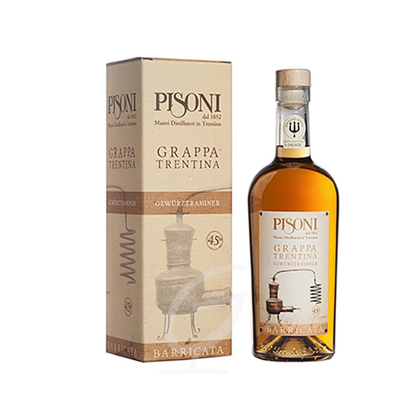 Grappa Schweizer Barricata Pisoni Italien (1 x 0,7 Ltr) (Baricata Gewürztraminer)